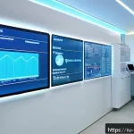 Home 22 예방의학 전문가 연봉 동향 - A modern Russian preventive medicine clinic interior in Moscow, featuring diverse healthcare profess...