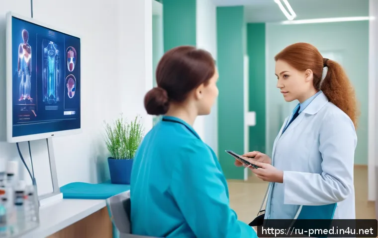 예방의학 연구 주제 선정 팁 - A modern Russian healthcare clinic interior focused on preventive medicine: a diverse group of adult...